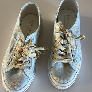 Superga Women's Sneakers - Light Blue with Yellow Floral